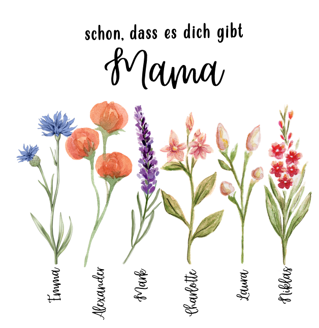 Personalized Flower Illustration for Mom